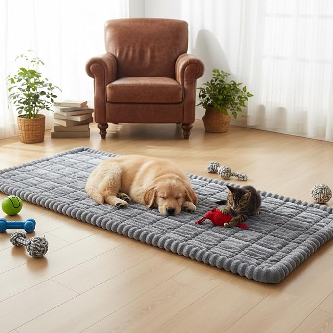 Fixwal Waterproof Dog Couch Cover, Washable Non-Slip Pet Couch Covers for Sofa, Leak-Proof Sofa Protector for Dogs, Pet Friendly Thick Soft Fuzzy Furniture Cover (Light Grey, 27.6" x 70.9")