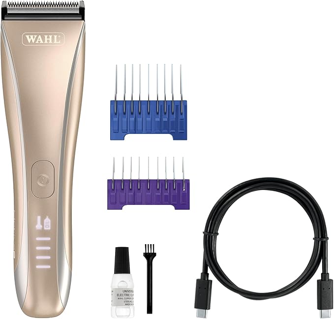 Wahl Pro Animal Motiva2 - Professional Pet Clipper for Dogs, Cats & Horses - Cordless - Digital Display with LED Indicator - Comfortable Grip - Easy to Carry & Travel Lock - Petite Orchid