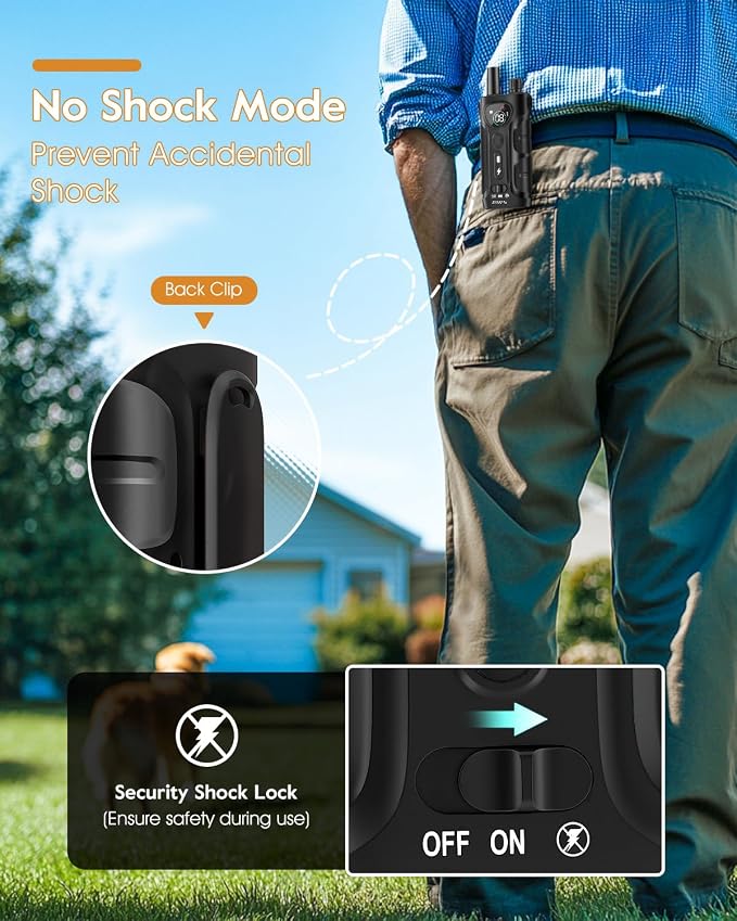 SLOPEHILL Dog Shock Collar - 4200FT Dog Training Collar with Remote,IPX8 Waterproof E-Collar with Beep,Vibration,Shock,Flash Light,No Shock Mode,Shock Collar for Small Medium Large Dog 8-140lbs,Black