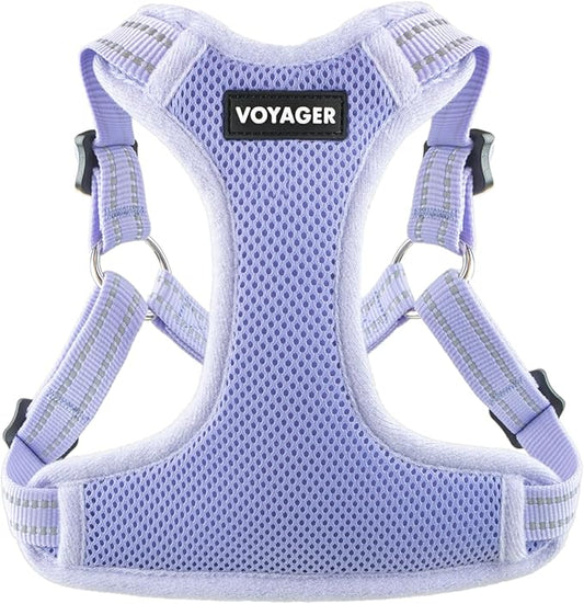 Best Pet Supplies Voyager Adjustable Step-in Flex Breathable Mesh Dog Harness for Small Medium Large Dogs (Lavender), S
