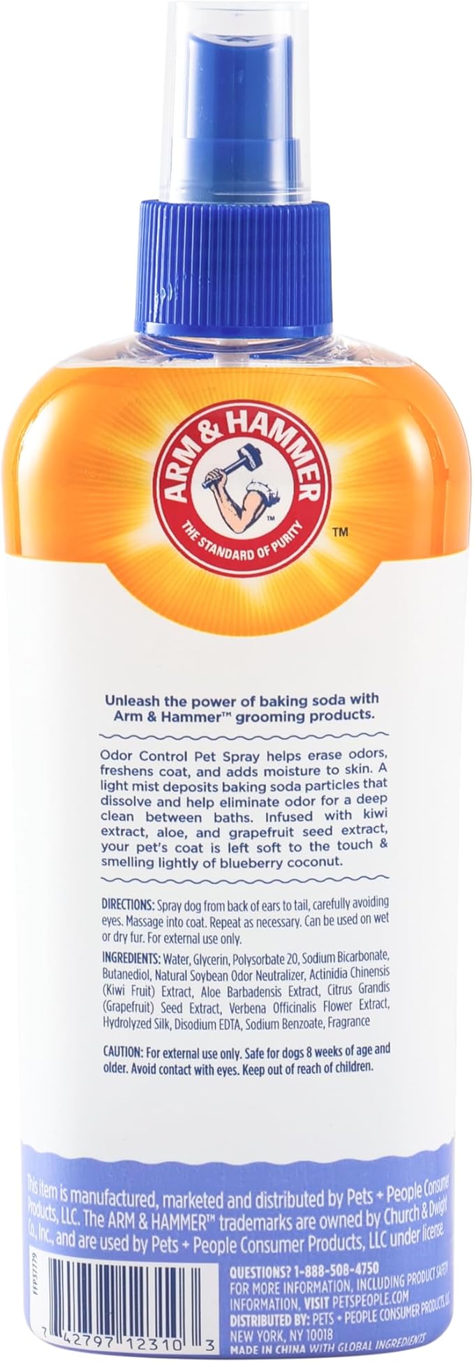 Arm & Hammer for Pets Odor Control Dog Spray with Baking Soda, Blueberry Coconut Scent, Dog Coat Deodorizer, pH Balanced, Free of Sulfates, Dyes and Parabens, 8 Fl Oz