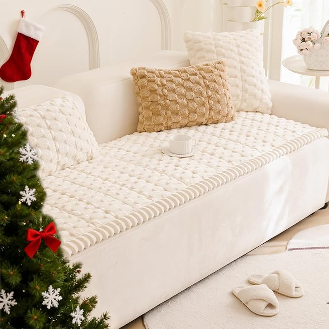 Gumfolk Plush Pet Sofa Covers for Dogs Washable Couch Protector for Cushion, Dog Friendly Furniture Covers Protector