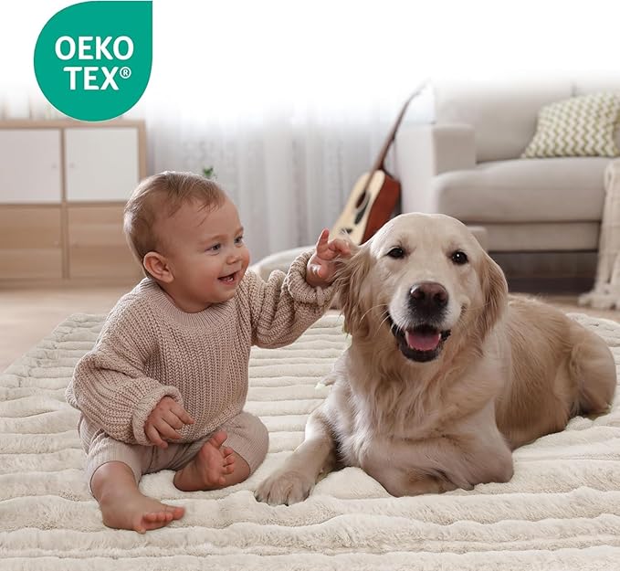 Dog Blanket Pet Blanket - Puppy Blanket for Bed, Luxury Plush Washable Dogs Blankets for Furniture Protection, Super Soft Calming Pet Blanket for Indoors (Cream, 25"x35")