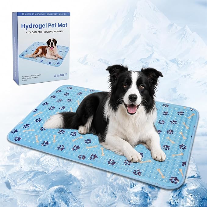 Cooling Mat for Dogs,Self Cooling Dog Bed, Patented Non-Toxic Gel Cooling Pad for Pets, Durable Waterproof Dog Cooling Mat for Small, Medium, Large Dogs and Cats, Indoor Outdoor Summer Use (Medium)