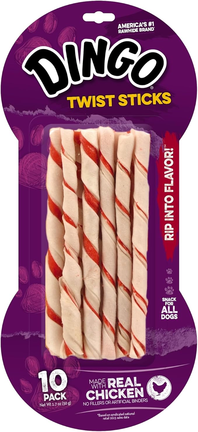 Dingo Chicken Twist Sticks Chews For Dogs, 240 Ct