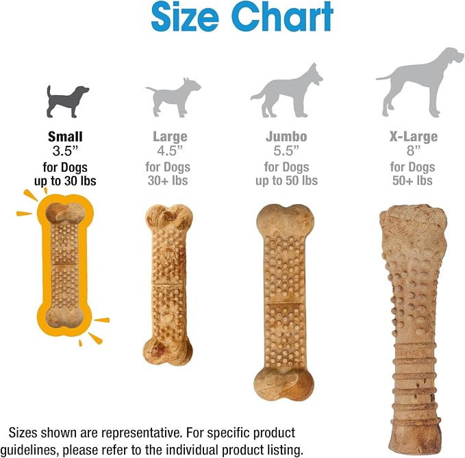 Nylabone Nubz Natural Dog Chew Treats for Small Dogs, Long Lasting Dog Chew Bones Made in USA, Chicken Flavor Breath Freshener Dental Chews, Small Dog Bones for Dogs Up to 25 lbs. (36 Count)