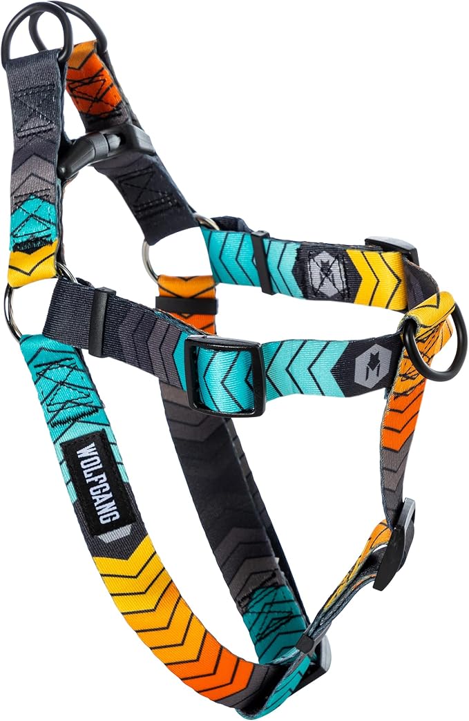 Wolfgang Heavy Duty Adjustable Dog Harness, Pull-Tested to Over 800 lbs for Walking & Training, ChevTech Print, Extra Large