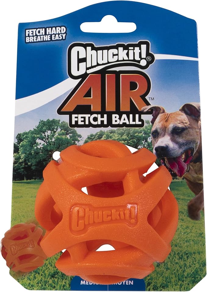 Chuckit! Dog Ball Air Fetch Breathe Easy Fetch Toy for Dogs, Medium (2.5 Inch Diameter), for dogs 20-60 lbs, Pack of 1