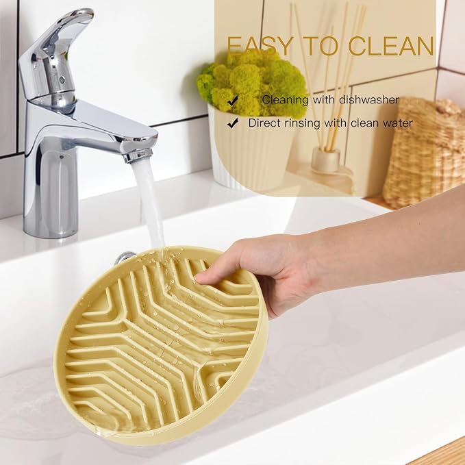 Slow Feeder Dog Bowls 2PCS, Puzzle Silicone Dog Feeding Bowls with Suction Cups, Anti-Choking, Non-Slip Design, Reduces Boredom, Anxiety, Ideal for Medium to Small Dogs & Cats - XAQMHSW