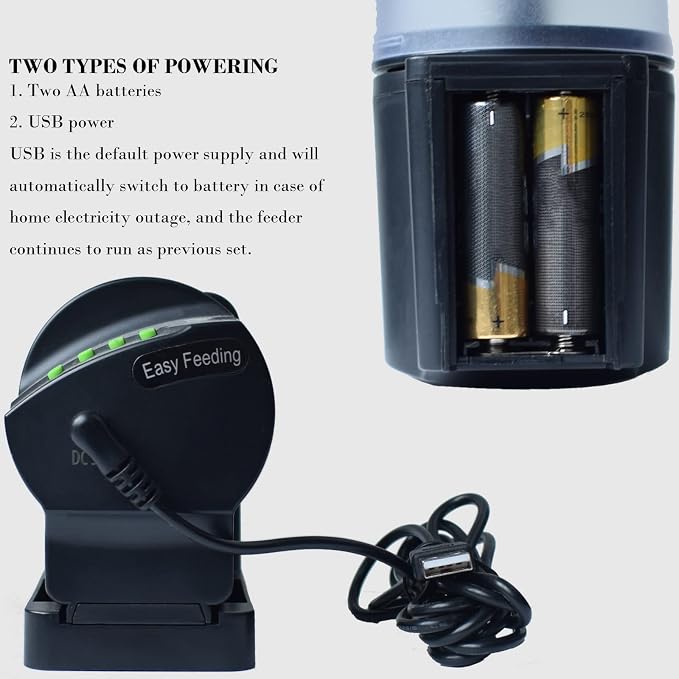 DXOPHIEX WiFi Fish Feeder Automatic Fish Feeder Automatic Dispenser Vacation for Aquarium and Turtle Tank with Feeding Ring