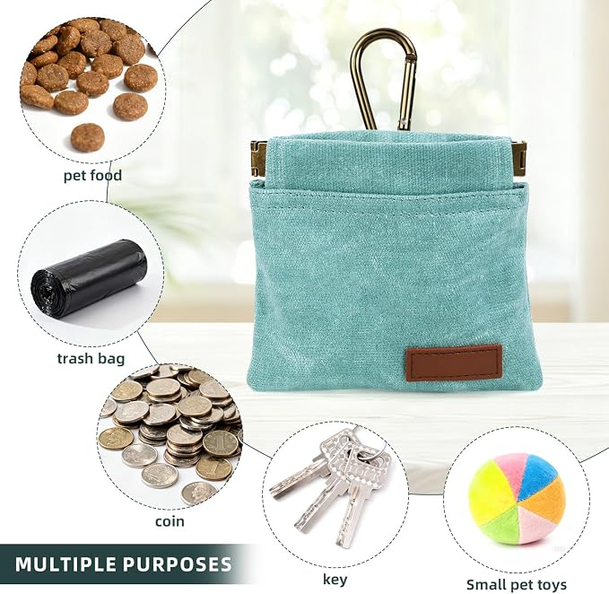 1 Pcs Pocket Pet Training Pouch,Dog Treat Pouch for Portable Pet Dog Walking Bag for Travel or Outdoor Use (Cyan)