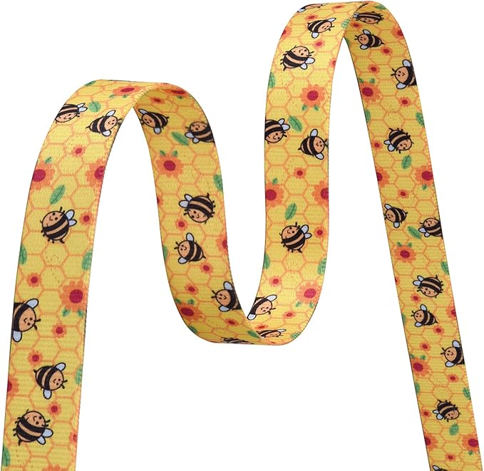 Mihqy Dog Collar with Bohemia Floral Tribal Geometric Patterns - Soft Ethnic Style Collar Adjustable for Small Medium Large Dogs(Bee,M)