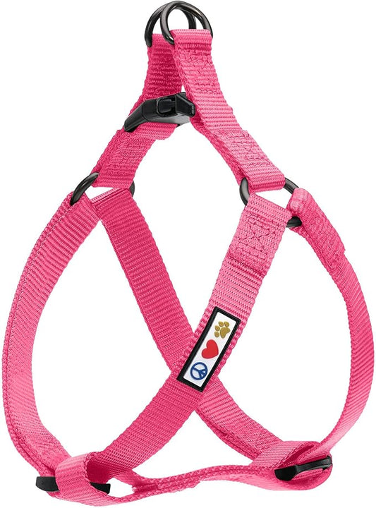 Pawtitas Solid Step-in Dog Harness – Adjustable No-Pull Vest for Puppies to Seniors, Safe & Comfortable M Pink