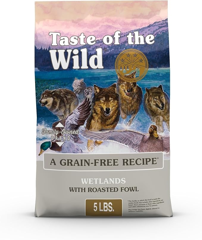 Taste of the Wild Wetlands Adult High Protein Grain-Free Recipe with Roasted Fowl Dry Dog Food 5lb