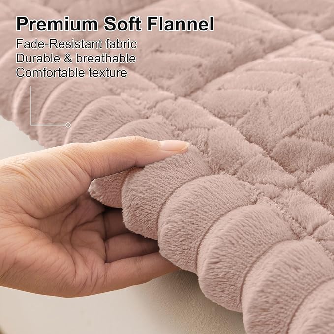 Smiry Couch Cover for Dogs, Non Slip Fuzzy Pet Sofa Covers Washable for 2 Cushion Couch, Soft Thick Furniture Protector for Cats Dogs, Against Fur, Dirt, Scratch Resistant (Dusty Pink, 27.6"x47")