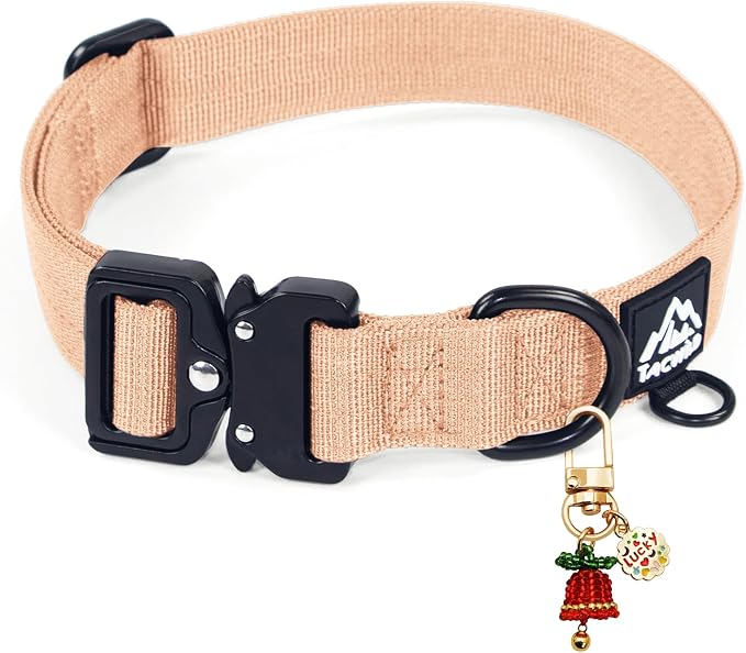 Dog Collar for Small Dogs Christmas Boy Girl- Adjustable, Chew Proof Nylon Collar with Metal Quick Release Buckle and D-Ring for Dog Tags (Navy Blue, S)