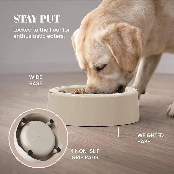 AVERYDAY 3 Pack Slow Feeder Dog Bowl Set, Two Weighted Maze Insert Bowls, Anti-Slip Changeable Puzzle Feeding Bowl for Wet Dry & Raw Dog Food, Slow Eating Deep Pet Food Dish for Medium & Large Breeds