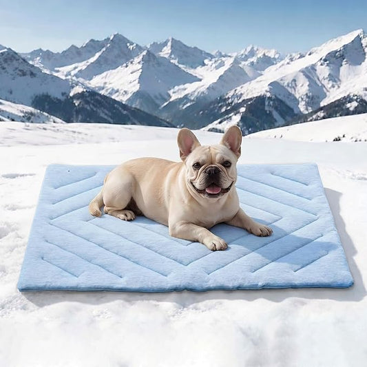 Dog Cooling Mat Self Coolings Foldable Cooling Pad for Dog in Summer Coolings Mat for Dogs and Cats Machine Washable (Rectangle,Blue, Medium-36 L x 23" W)