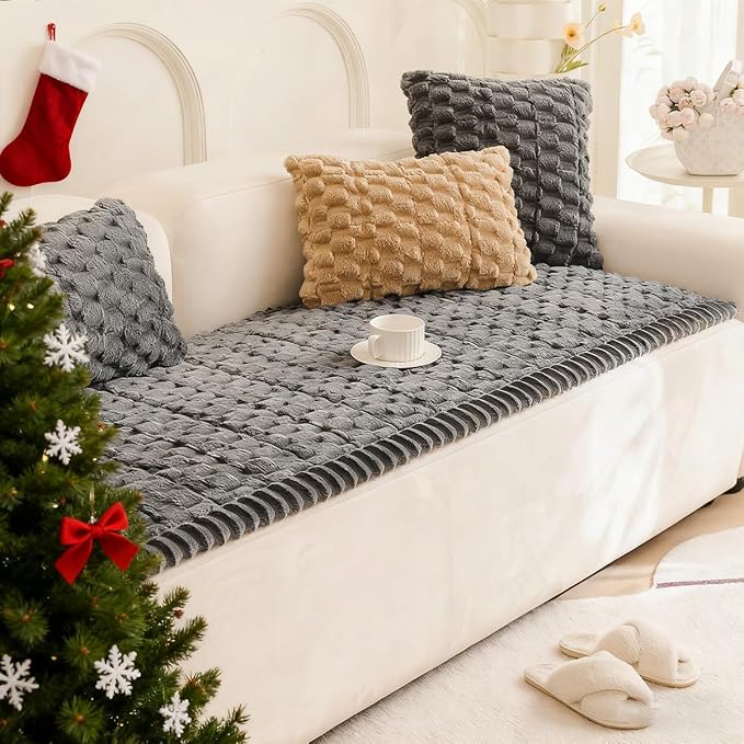 Gumfolk Plush Pet Sofa Covers for Dogs Washable Couch Protector for Cushion, Dog Friendly Furniture Covers Protector
