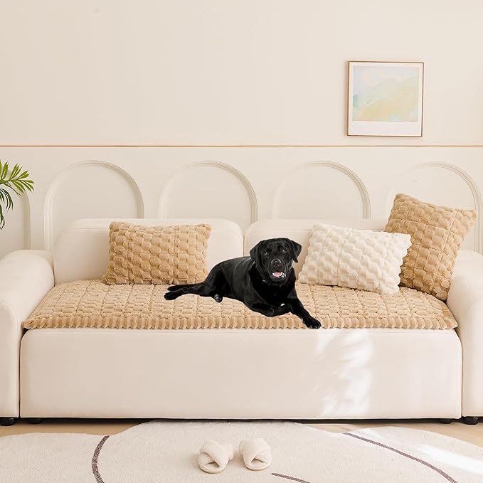 Mivnue Pet Couch Cover Dogs Washable Sofa Protector Non Slip Fuzzy Couch Pads Pet Friendly Dog Mat for Couches and Sofas