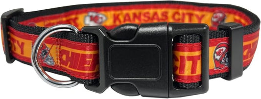 Pets First NFL Kansas City Chiefs Licensed PET COLLAR, Medium - Heavy-Duty, Strong, and Durable Dog Collar. Available in 31 Football Teams and 4 Sizes
