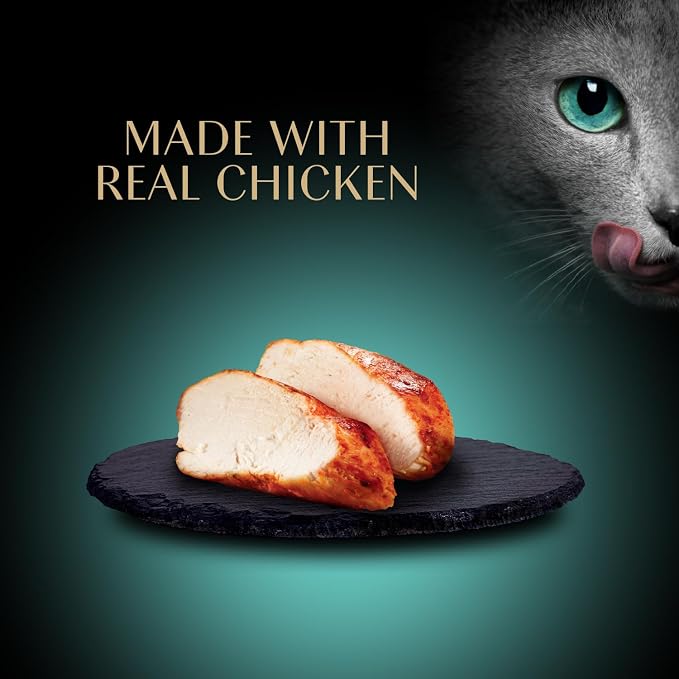 Sheba Premium Puree Cat Treats Lickable Roasted Chicken Flavor, Lickable Cat Treats, 0.49 oz. Tubes, 4 Count (Pack of 11), Total 44 Count