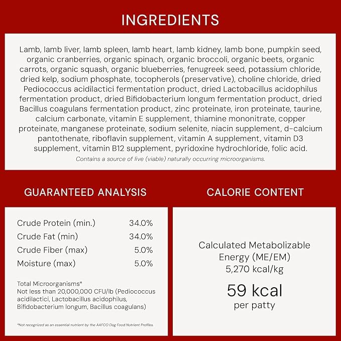 Stella & Chewy's Freeze-Dried Raw Dinner Patties - Dandy Lamb Recipe - High Protein Grain-Free Puppy & Dog Food - Perfect for Picky Eaters - 25 oz,(Pack of 2)