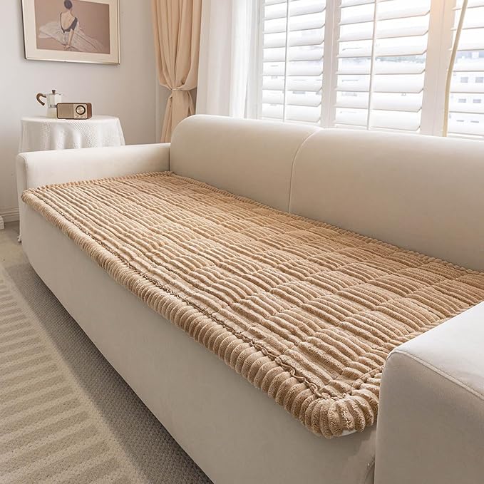 Couch Cover for Dogs Washable, Non-Slip Pet Couch Covers for Sofa, Fuzzy Dog Couch Cover Blanket for Furniture Protector (Z-Camel, 27.6" x 82.7"/70 x 210cm)
