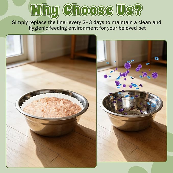 200 Pcs Pet Disposable Feeding Bowls Liner Bulk, Upgraded Thickened Disposable Cat Food Bowls Liner for Small Dogs Cats Dish, Dry & Wet Food Feeding Station