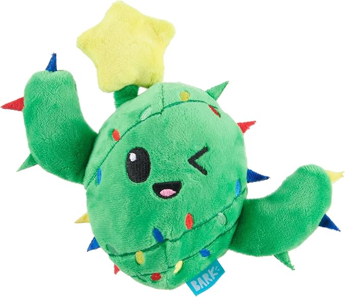 Barkbox Consuela the Christmas Cactus 2-in-1 Interactive Plush Dog Toy - Squeaky Dog Chew Toy with Whip and Flip Arms - for Medium to Large Dogs and Puppies