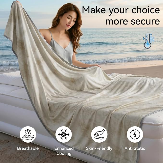 Guohaoi Cooling Throw Blanket for Hot Sleepers, Twin Size 80''×90'' Lightweight Breathable Summer Bed Blanket for Couch, Arc-Chill Q-Max >0.5 Cool Fiber, Lightweight Blanket Light Grey