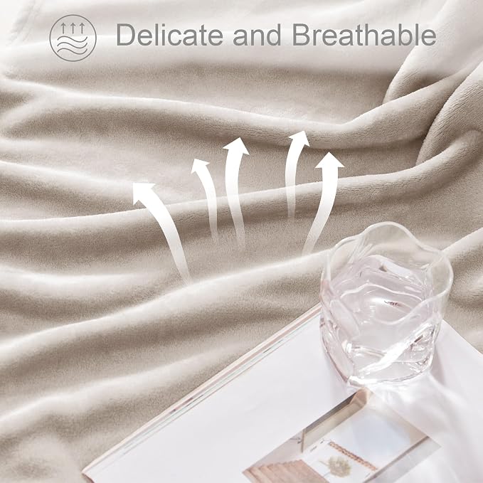 Exclusivo Mezcla Fleece Blanket Cal King Size for Bed, Super Soft and Warm, All Season, Cozy, Plush, Lightweight, 120x120 Inches, Camel