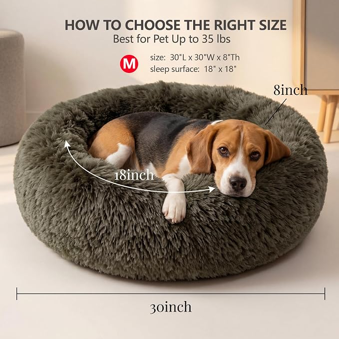 nononfish Dog Bed Mat for Medium Dogs, Army Green Orthopedic Pet Bed, 30x30x7 inches, High Density Fiber Cotton, Stuffed, Washable, Indoor, 30 pounds Weight Capacity
