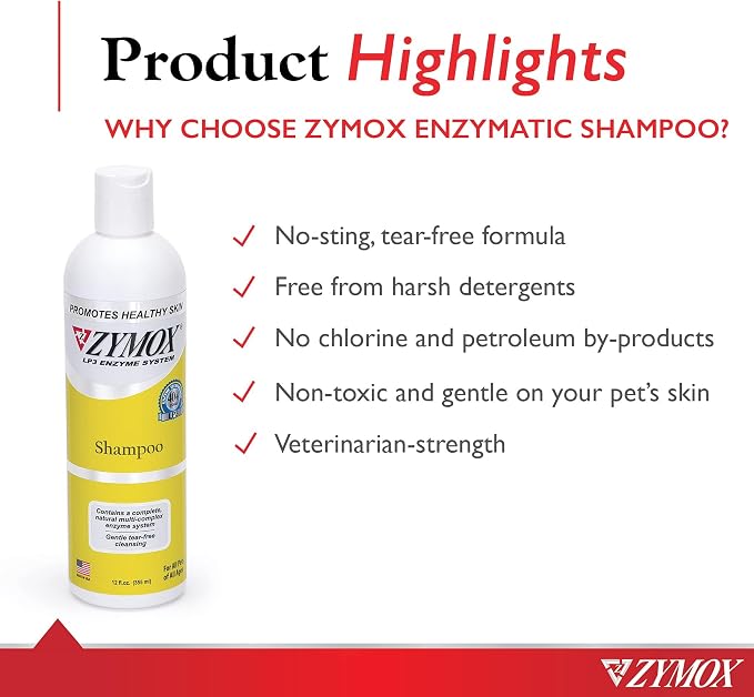 Zymox Enzymatic Shampoo for Dogs and Cats, 12oz