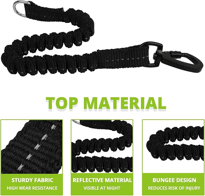 Long Dog Leash 30 FT: Heavy Duty Rope Leashes for Dogs Training with Swivel Lockable Hook Reflective Threads Bungee and Padded Handle - Dog Lead for Large Small Medium Dogs Outside Walking Hiking