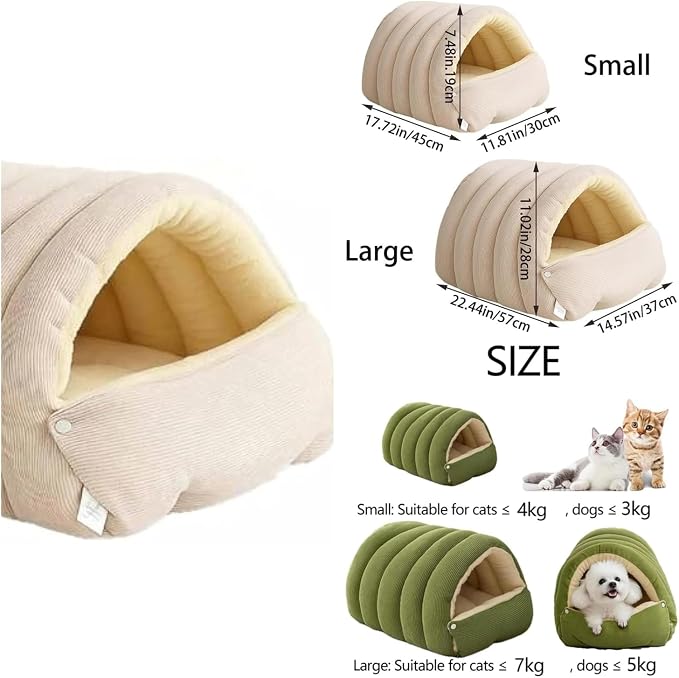 Cozy Monster Cat & Dog Cave, Indoor Washable Hideaway for Pets, Includes Removable Cover and Non-Slip Base. Cave-Style Design Provides a Comfortable Space for Cats and Dogs (Pink,Small)