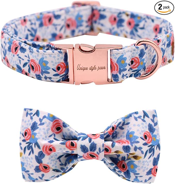 Unique style paws Dog Collar Bow tie Collar Adjustable Collars for Dogs and Cats Small Medium Large