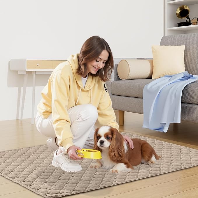 Smiry Waterproof Dog Bed Cover Blanket, Soft Reversible Pet Blanket, Washable Leakproof Cats Dogs Couch Cover for Sofa, Couch, Furniture (82x82 Inch, Taupe/Beige)