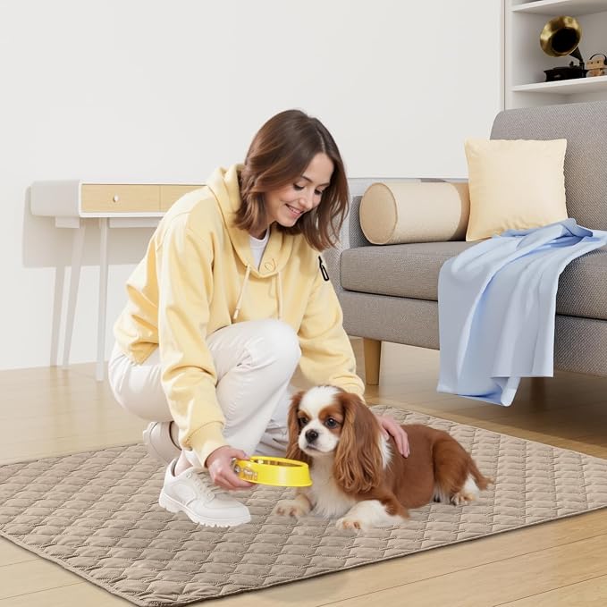Smiry Waterproof Dog Bed Cover Blanket, Soft Reversible Pet Blanket, Washable Leakproof Cats Dogs Couch Cover for Sofa, Couch, Furniture (40x50 Inch, Taupe/Beige)