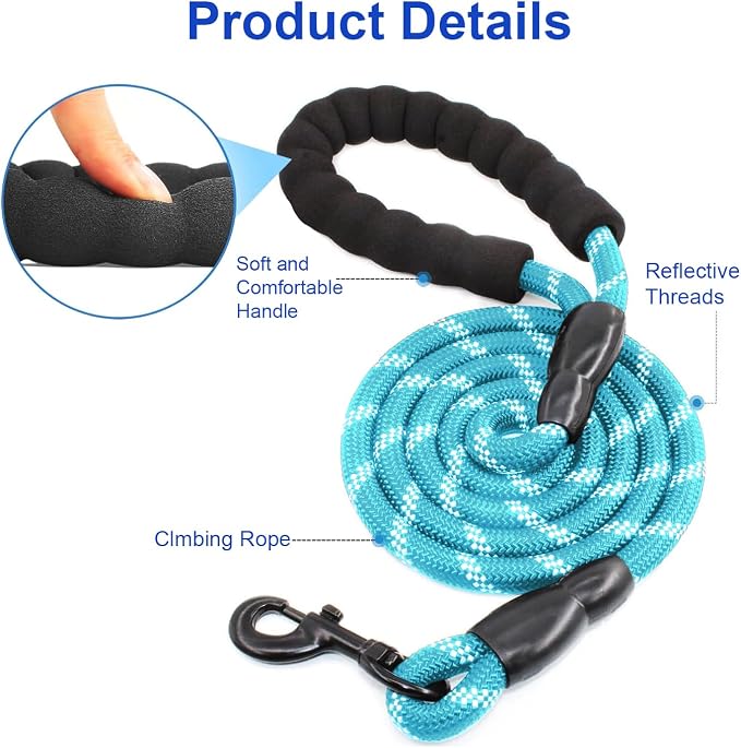MingXpets Double Dog Leash, Dual Dog Leash, 360° Swivel Tangle Free Bungee Walking Training for Large Medium Dogs, Shock Absorbing Bungee Reflective for Two Dogs, 18~120 lbs, Blue