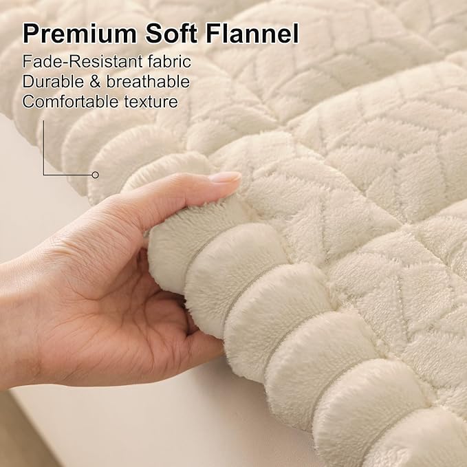 Smiry Couch Cover for Dogs, Non Slip Fuzzy Pet Sofa Covers Washable for 3 Cushion Couch, Soft Thick Furniture Protector for Cats Dogs, Against Fur, Dirt, Scratch Resistant (Apricot, 27.6" x 82.7")