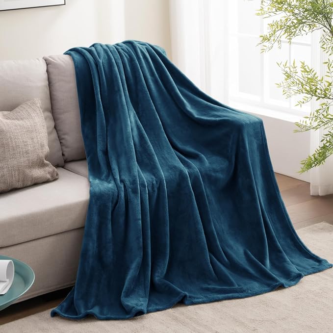 BEDELITE Fleece Blanket Twin Size Mineral Blue Throw Blankets for Couch & Bed, Luxury Plush Cozy Fuzzy Blanket 60x80 inches, Super Soft Warm Lightweight Throw Blanket for Travel Camping