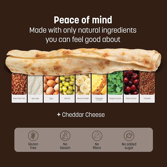Earth Animal No Hide Chews - from The Grill Rolls Grilled Cheese Vegetarian Flavor Rawhide Free Small Dog Chews - 6 Count