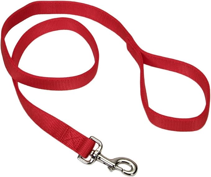 Coastal Pet Double-Ply Dog Leash - Bolt Snap Attachment to Collars and Harnesses - Nylon Dog Walking Leash for Small, Medium and Large Dogs - Red - 1" x 4'