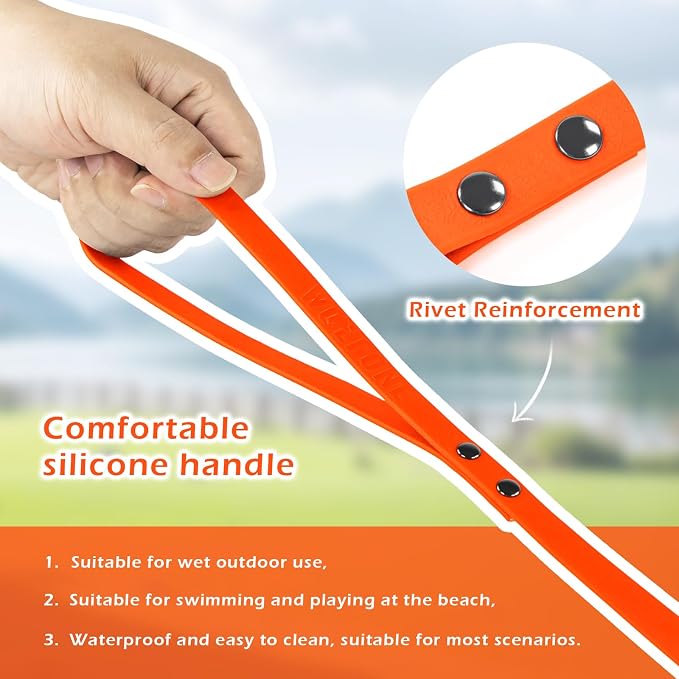 WOLFONE Waterproof PVC Dog Leash Long Training Lead 50FT Heavy Duty Tangle-Free Nylon Core Easy Clean Rubber Coated Leash for Small Medium Large Dogs Outdoor Training