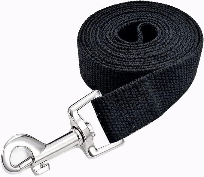 Strong Nylon Dog Leash, 4FT/ 5 FT/ 6FT Dog Leashes for Medium Large Dogs (6FT, Black)