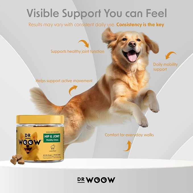 Hip & Joint Supplements for Dogs Soft Chews (90 CT) – Mobility Support + Joint Comfort & Flexibility – Glucosamine + MSM – Made in USA
