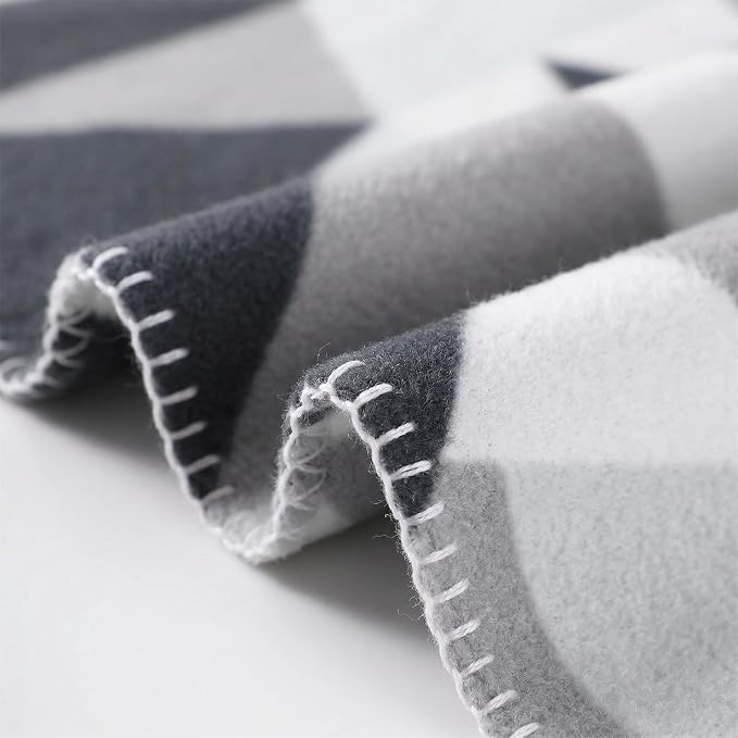 CAI TENG Triangle Fleece Throw Blankets Bulk 6 Pack Lightweight Warm Soft Cozy Kids Blanket 50 x 60 in Pet-Friendly Thin Small Blanket for Home, Bed, Sofa, Office, Gifts, Outdoor Grey Black