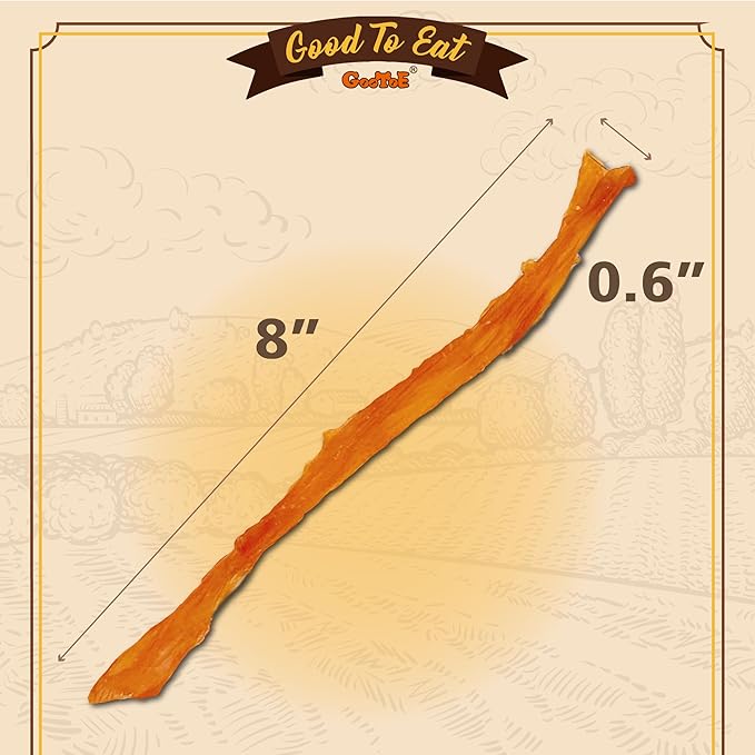 Gootoe Turkey Tendons for Dogs – All-Natural, Hypoallergenic Dog Treats, Rawhide Alternative, Long Lasting Puppy Chews, Healthy Dog Treats for Small Breeds, Strips, 1 lb