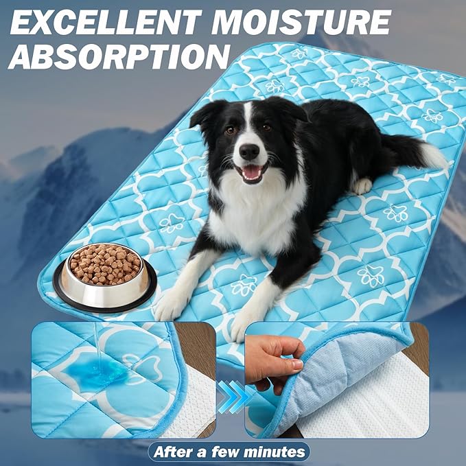 EXPAWLORER Dog Cooling Mat-28.3''*47.2'' Upgraded Extra Large Cooling Pad for Dog Dogs Cats Pets in Summer Keep Cool,Washable,Non-Slip Blanket for Grate Sofa Bed Outdoor